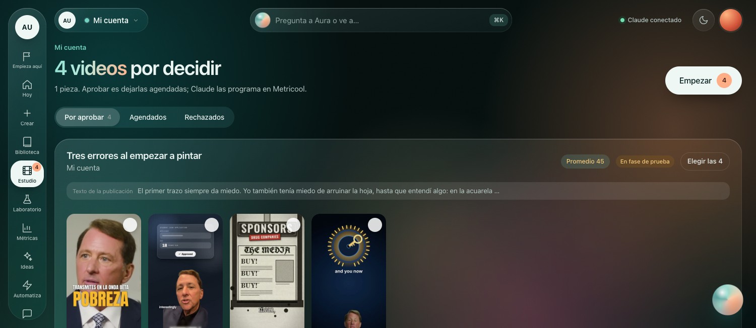 Pantalla Aprobar de Aura
